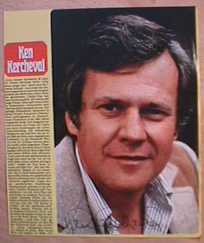 german clip KEN KERCHEVAL NOT SHIRTLESS DALLAS ACTOR AUTOGRAPH STAMP