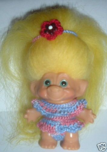 Handmade Crochet Clothes Fit 2½ Vintage Dam Troll Doll