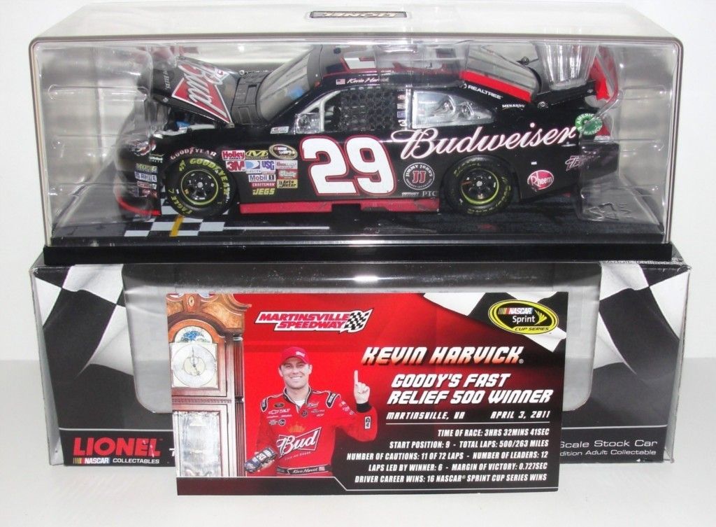 2011 Kevin Harvick 29 Budweiser Martinsville Win 1 24 NASCAR Diecast