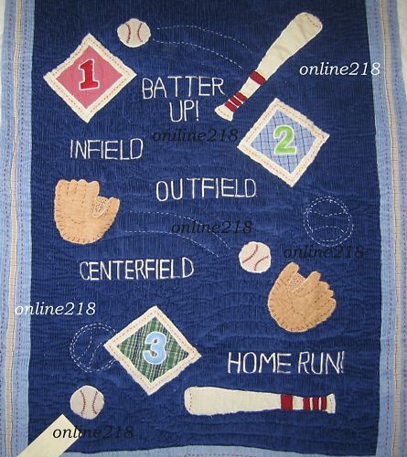 Potterybarn Kids Baseball Corduroy Sport Crib Quilt Set