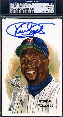 Kirby Puckett RARE Signed PSA DNA Perez Steele Autograph