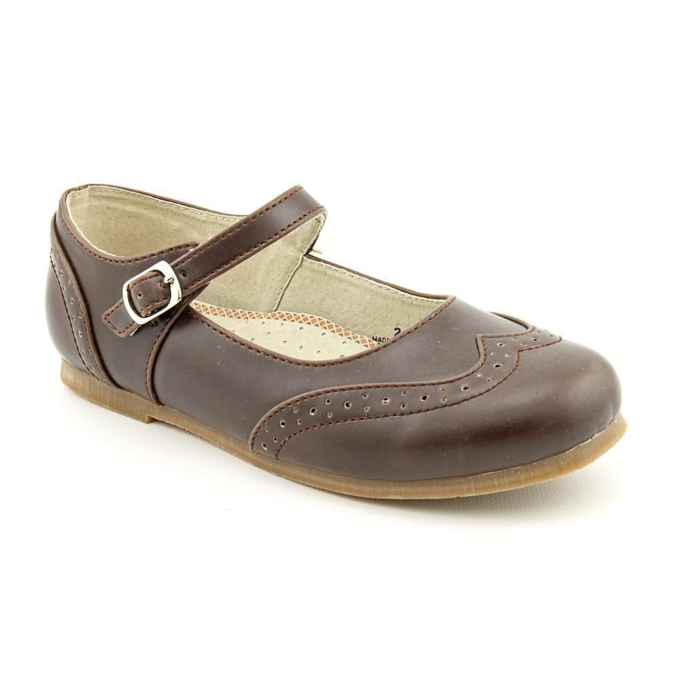 Amour Y660 Youth Kids Girls Size 12 Brown Leather Mary Janes Shoes