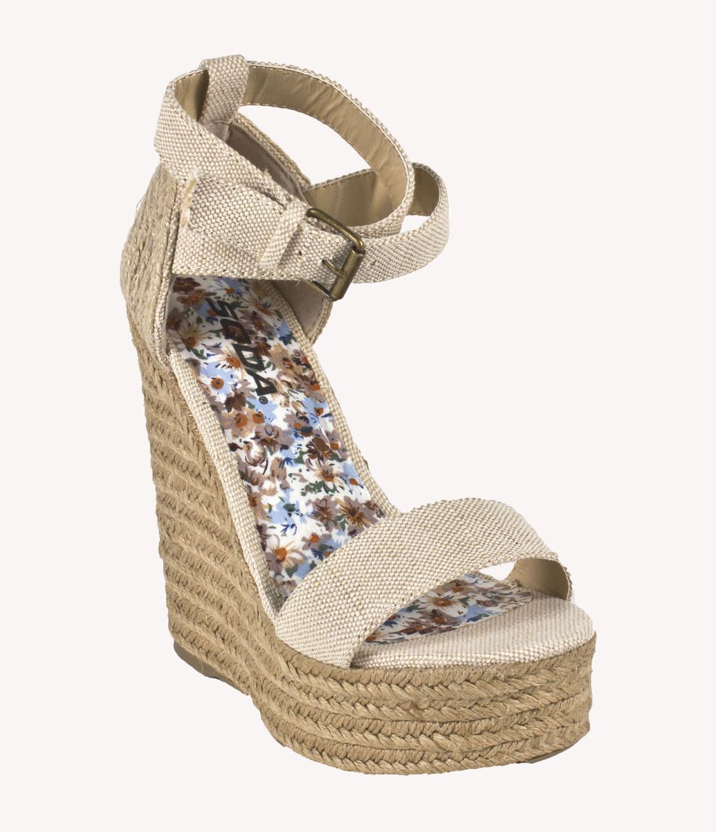 Lucern Soda Platform Espadrille Jute Wrap Criss Cross Strap Light