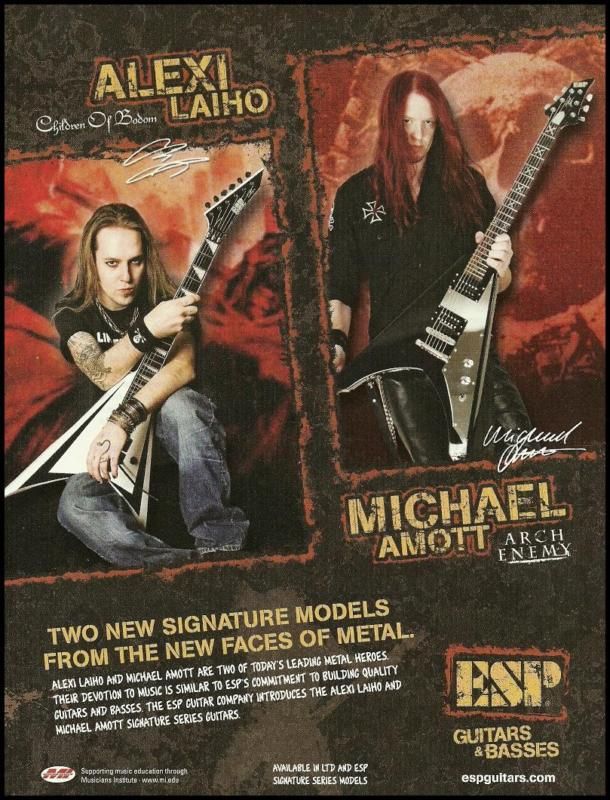 ALEXI LAIHO CHILDREN OF BODOM MICHAEL AMOTT ARCH ENEMY ESP SIGNATURE