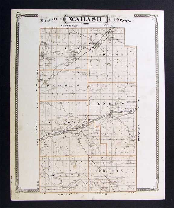 1876 Indiana County Map Wabash Peru Lagro City Plans on PopScreen