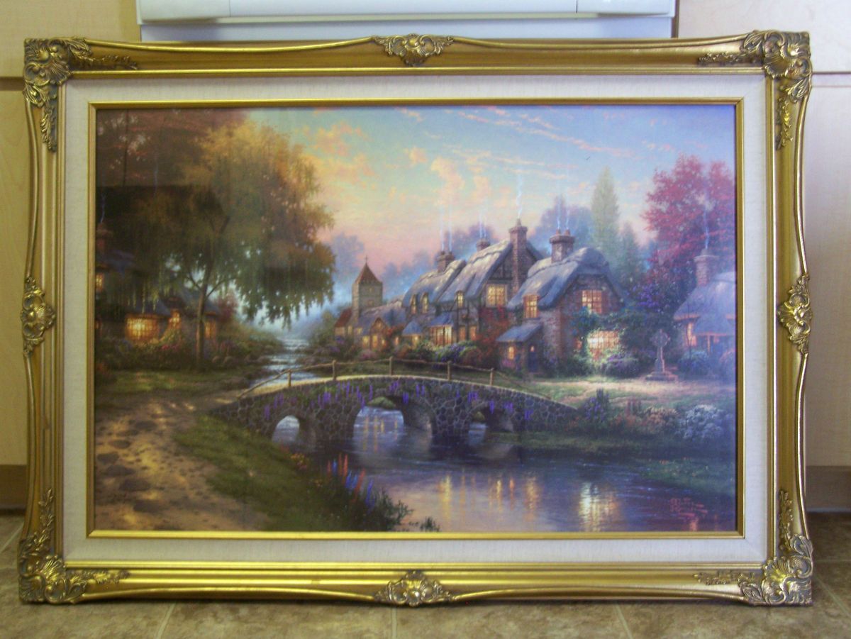 Thomas Kinkade Cobblestone Bridge Cobblestone Lane IV