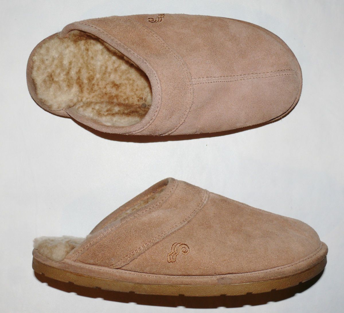 LAMO WOMENS AUSTRALIAN SZ 9 10 MEDIUM BEIGE SUEDE SHEARLING SHEEPSKIN