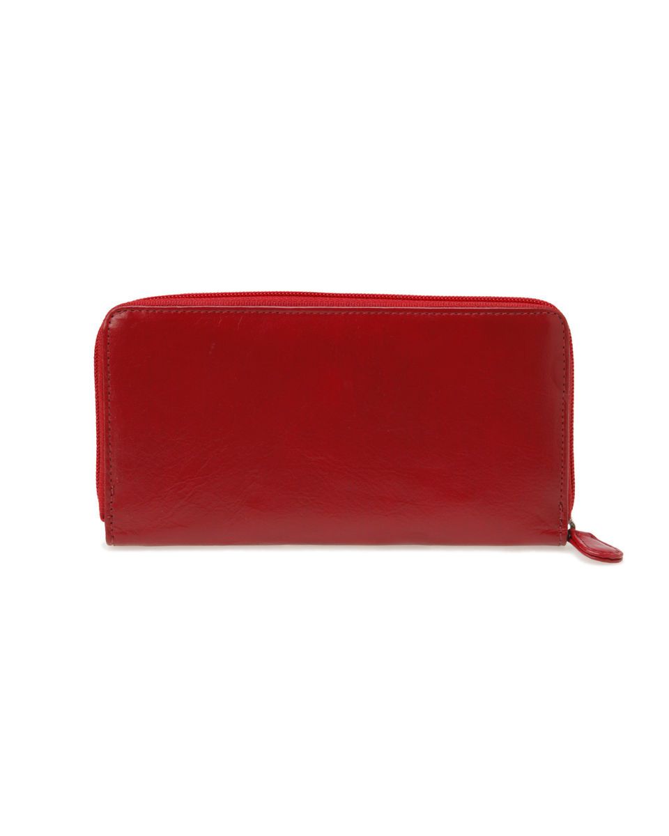 Latico Red Accordion Zip Wallet