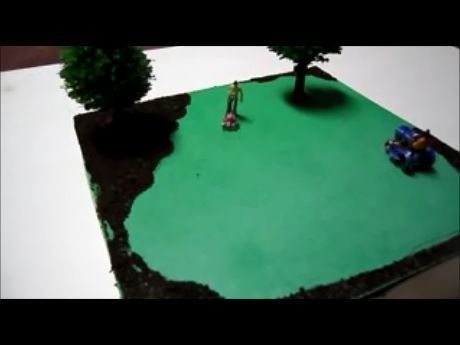 Animated HO Scale Lawn Care Diorama