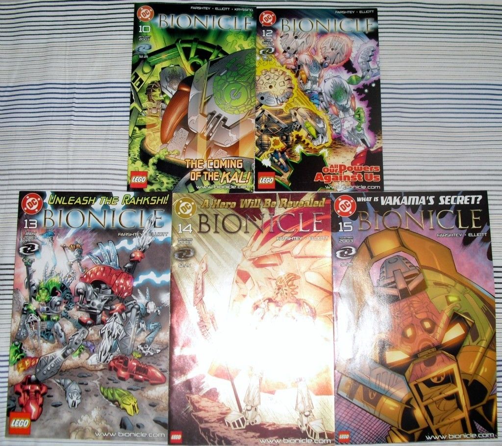 Lego Bionicle Comic Books 10 12 13 14 15