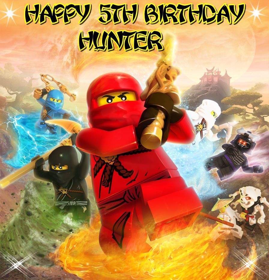 Lego Ninjago Ninjas Frosting Sheet Edible Cake Topper Image