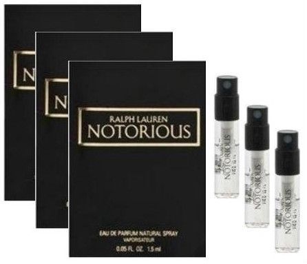 Ralph Lauren ♥ Notorious ✘3PC Lot ♥ Sample Travel Vials