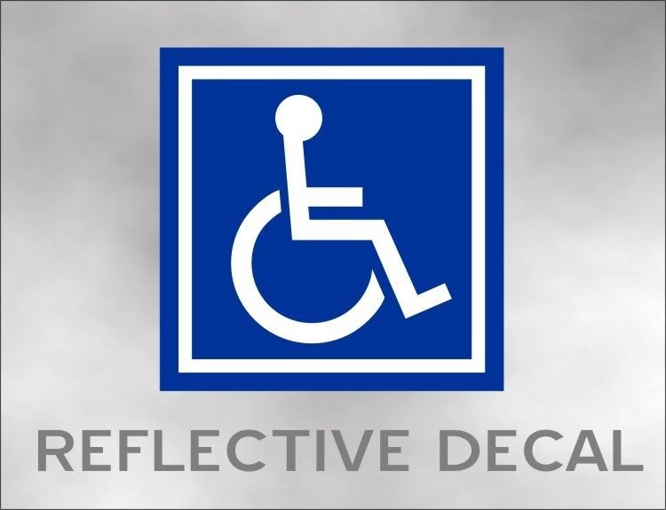 HANDICAP reflective decal for wheelchair disability mobility lift van