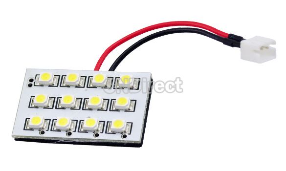 White12 LED 3528SMD Interior Dome Car Light Lamp Bulb 3 Adapter ESY1