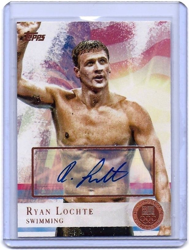 2012 Topps Olympics Ryan Lochte Bronze Auto Autograph 36/50 #17 USA