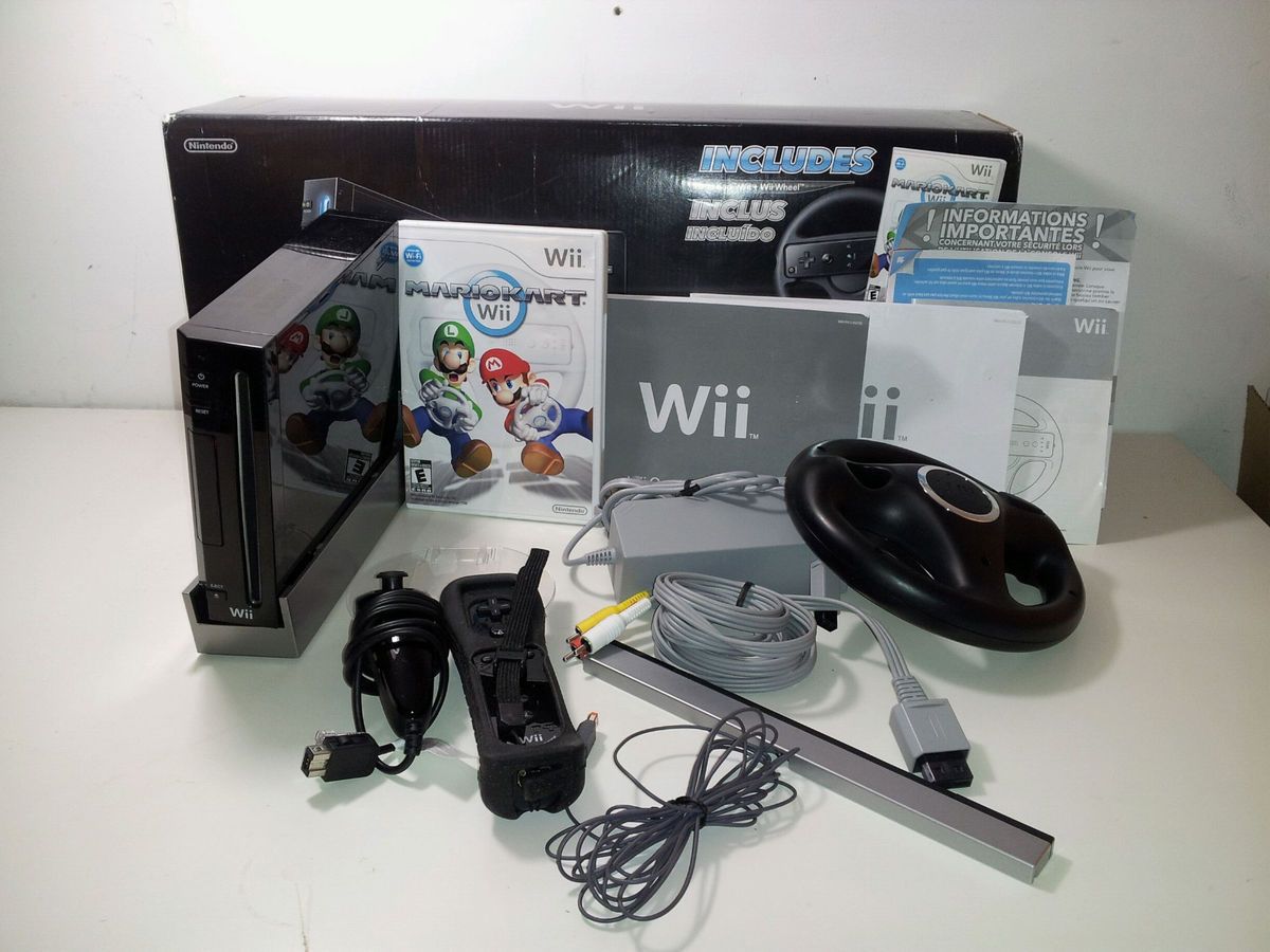 Nintendo RVLSKRP2 Wii Mario Kart Bundle Motion Plus Wheel