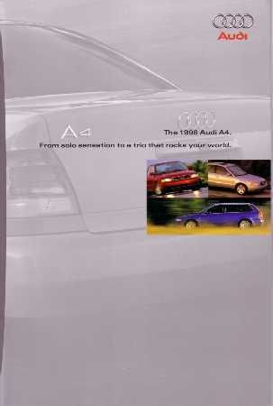 1998 Audi A4 Sales Brochure Literature Book Piece