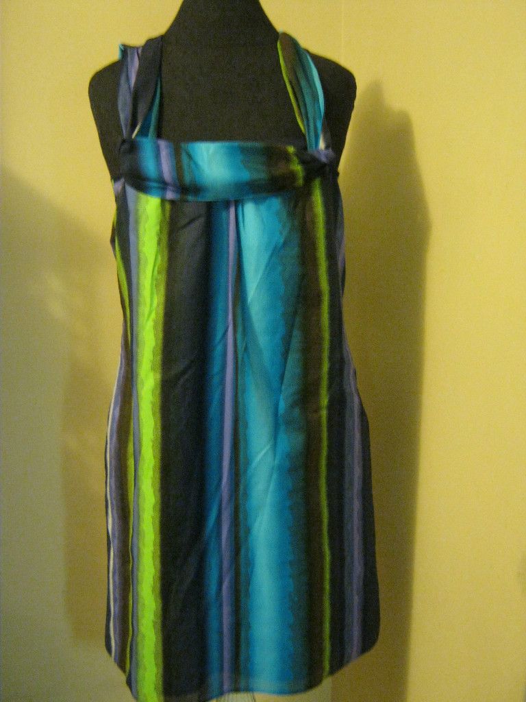 Lori Michaels Beautiful Striped Hippie Boho Style Dress LG