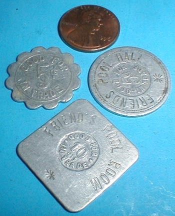 Friends Pool Hall Tokens 5 10 Cent Milroy Lucan MN