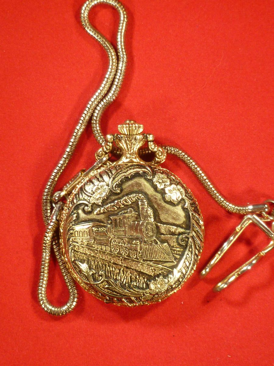 Lucerne Antimagnetic Mechanical Pocket Watch   Train/Steam Locomotive