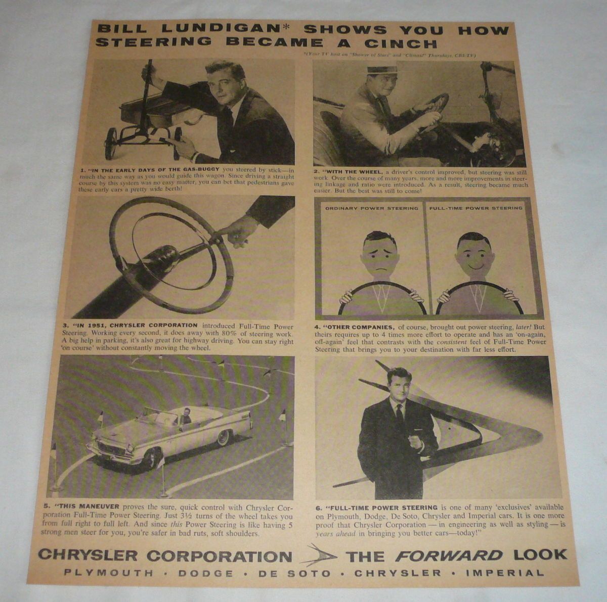 Forward Look Ad Page Bill Lundigan Steering Became A Cinch