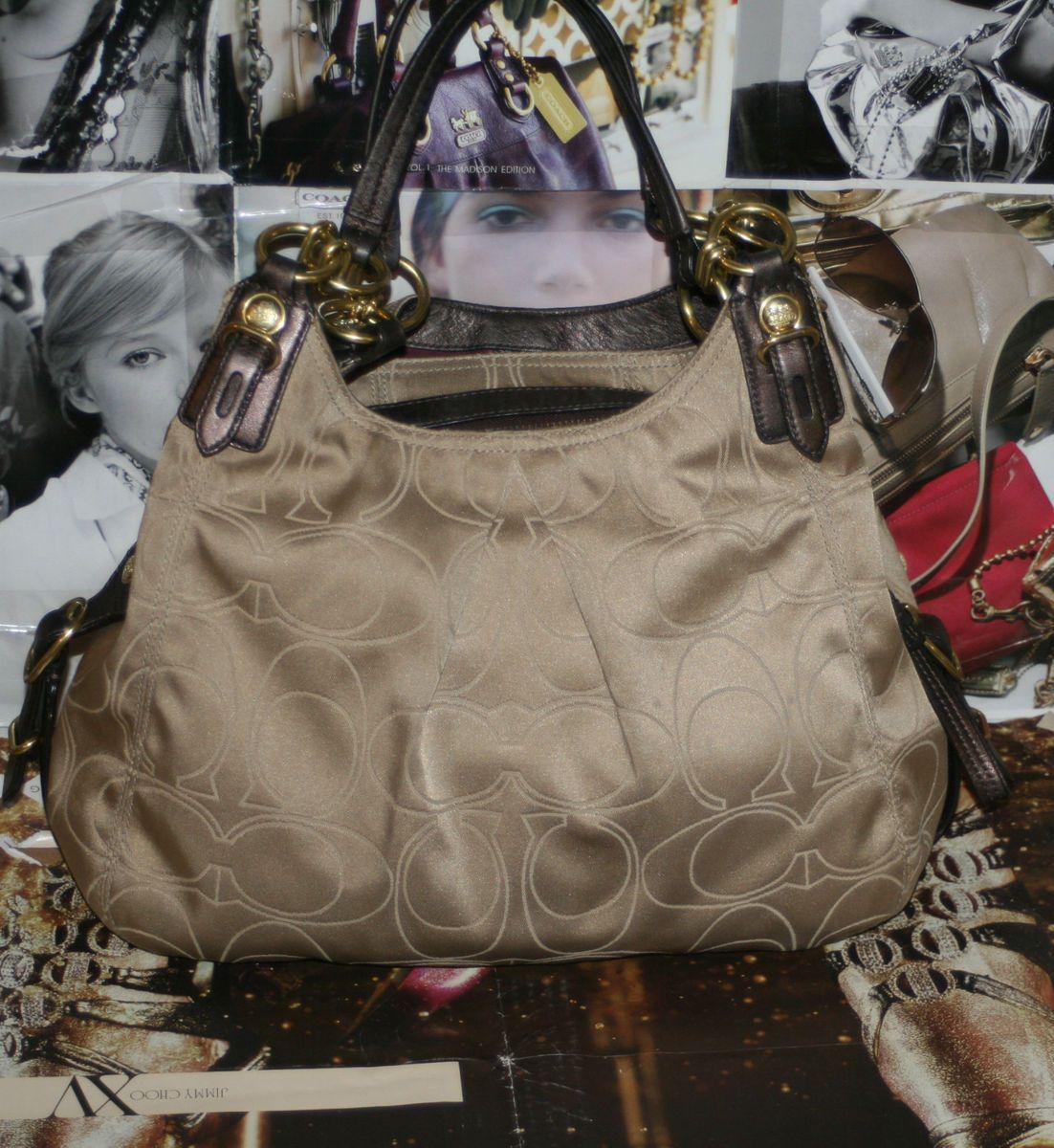 Coach 15757 MIA Op Art Sateen Maggie Bag Purse $298