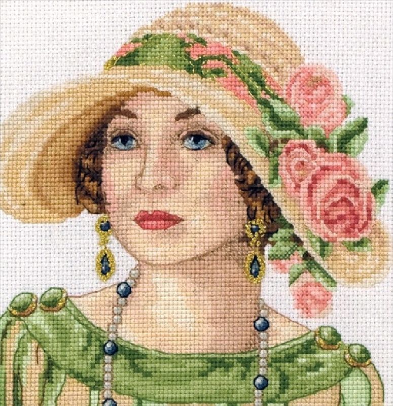 Maia Counted Cross Stitch Kit Art Deco Portrait 18