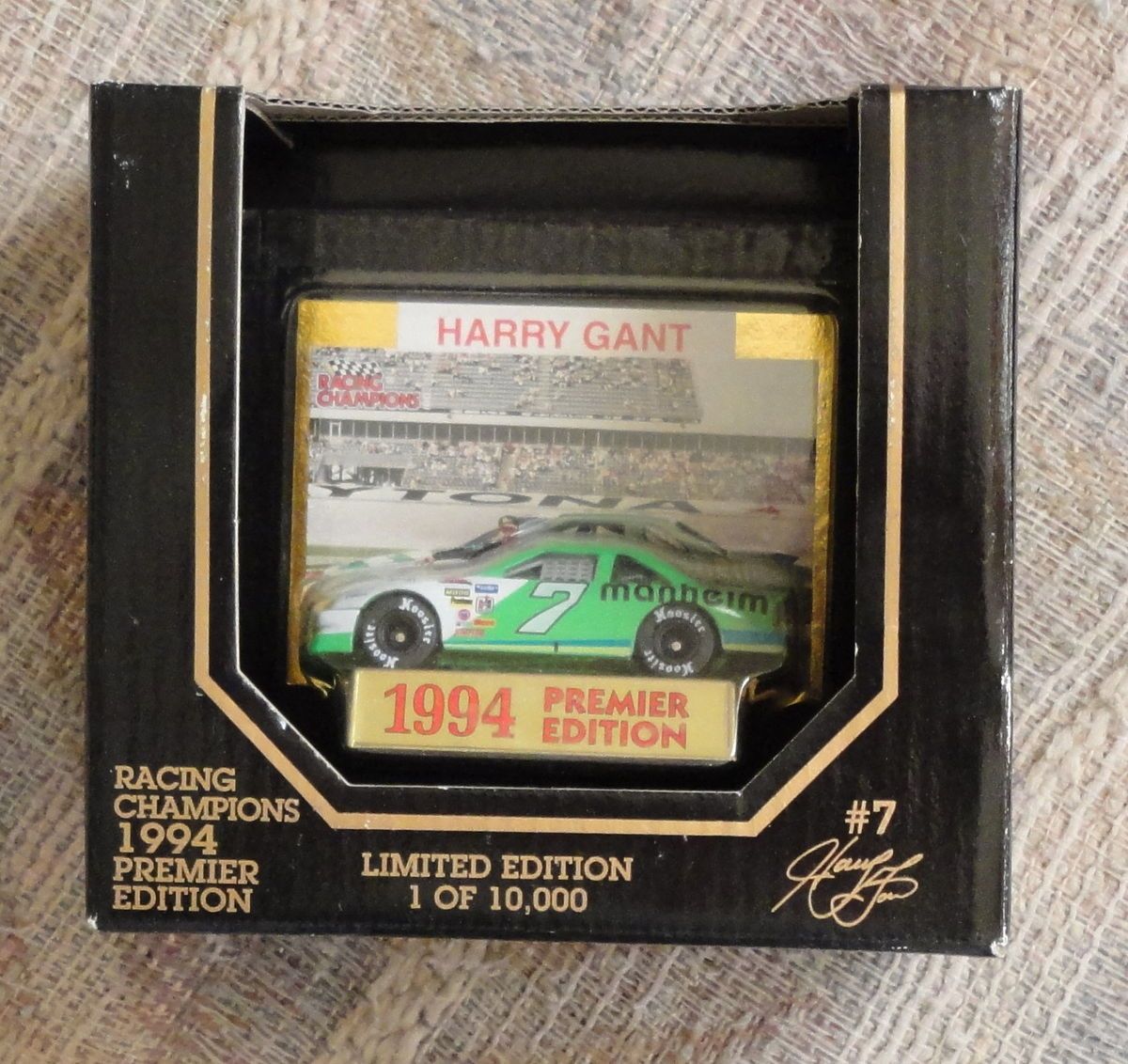 94 Racing Champions, #7 Manheim, Harry Gant, car and collector card