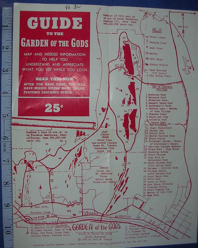 Garden of The Gods Map Brochures Colorado Springs Manitou Ute