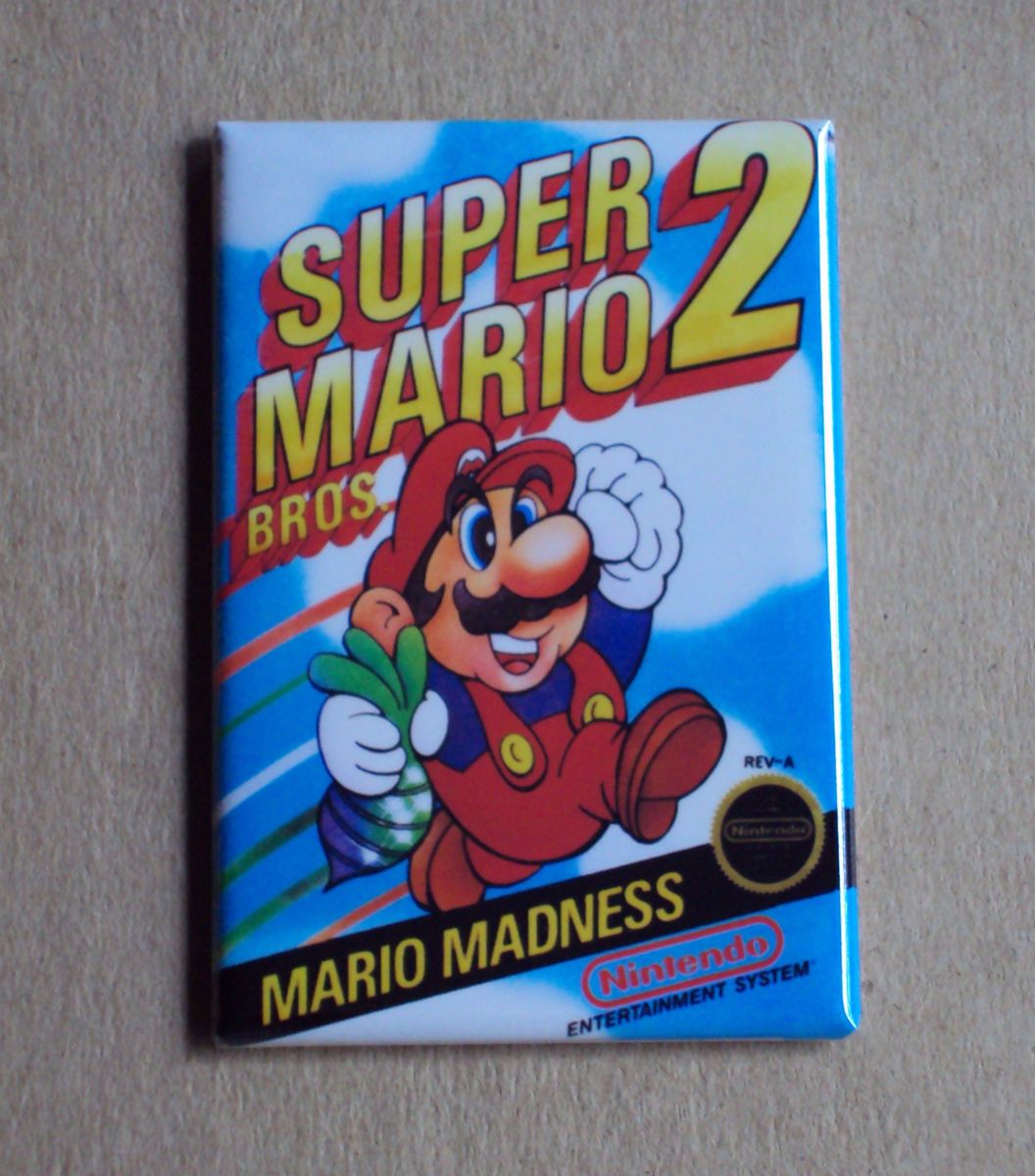 Super Mario Bros 2 Fridge Magnet Video Game Box 80s Arcade Galaxy