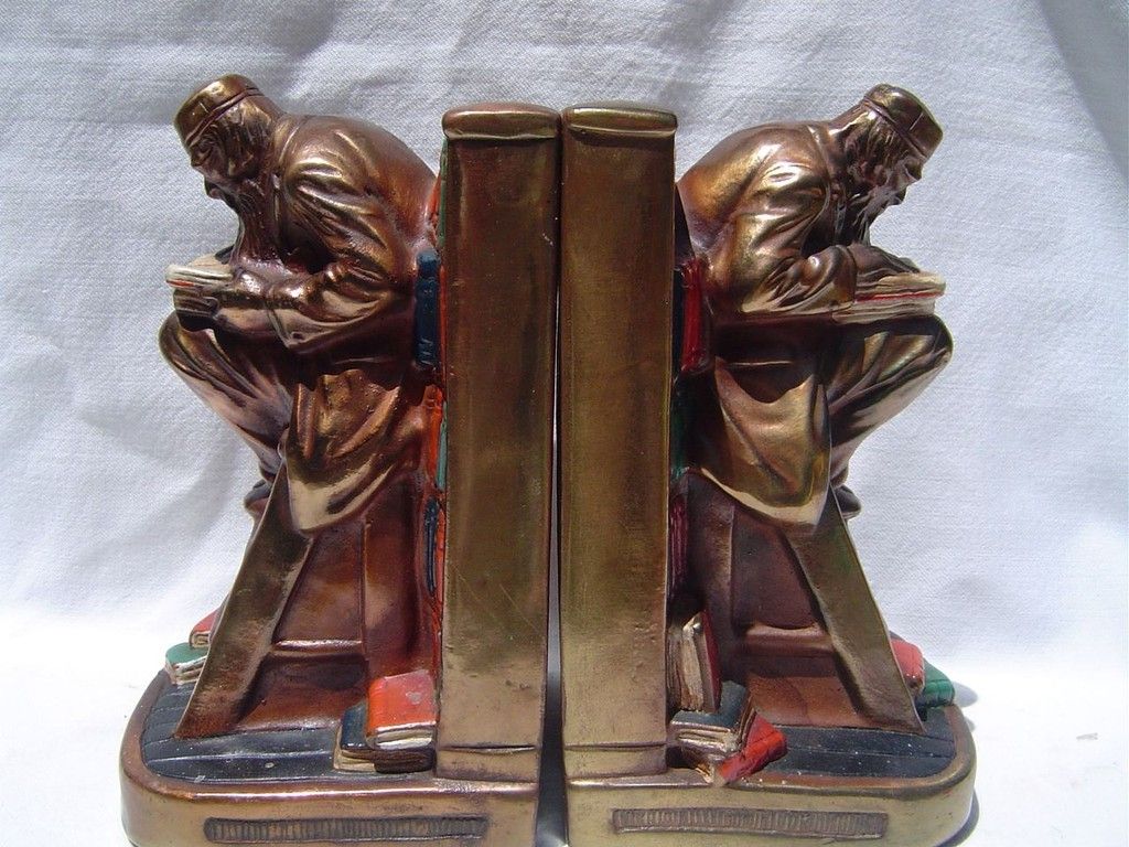 Marion Bronze Oriental Polychrome Bookends