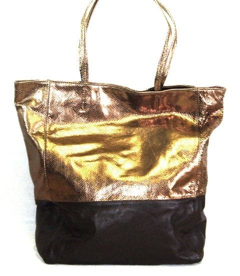 MARGOT Lizard Embossed LEATHER TOTE BAG BRONZE BROWN Handbag PURSE