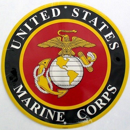 12 in U s Marine Corps Logo Metal Garage Shop Sign Semper Fi
