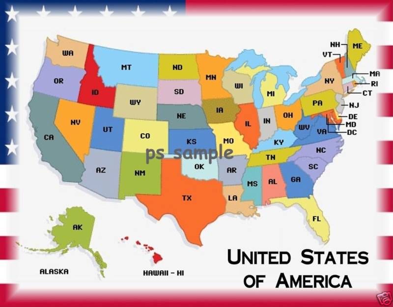 United States Map Travel Souvenir Fridge Magnet