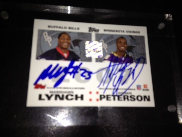 ADRIAN PETERSON CALVIN JOHNSON MARSHAWN LYNCH GINN 2007 TOPPS QUAD