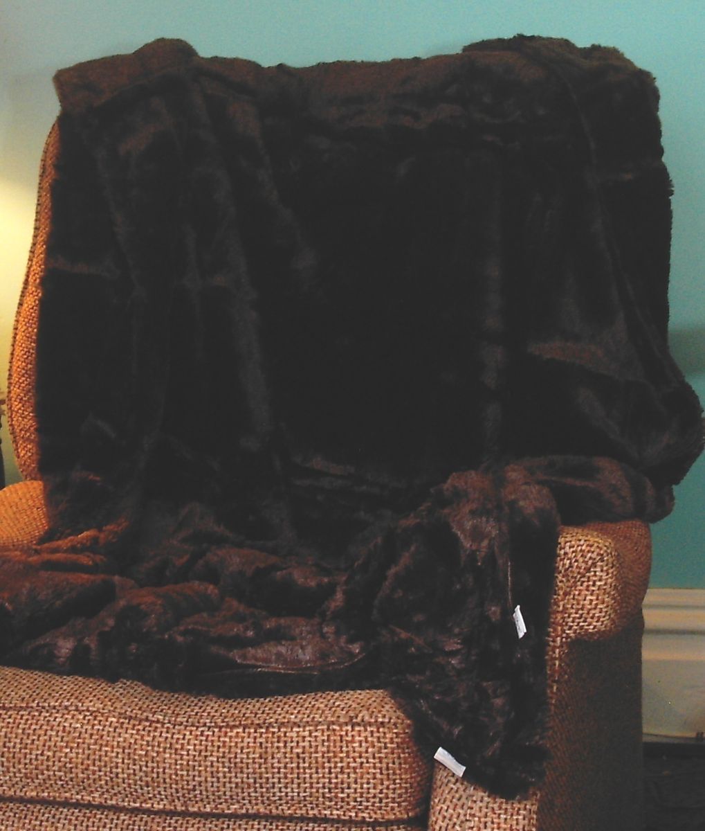 LUXURIOUS SERENGETI MARLO LORENZ DOUBLE SIDED CHOCOLATE FAUX FUR