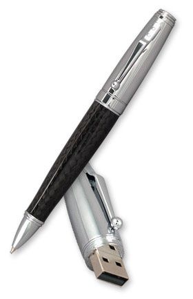 Monteverde Invincia Chrome Carbon Fiber 4GB USB Ballpoint Pen