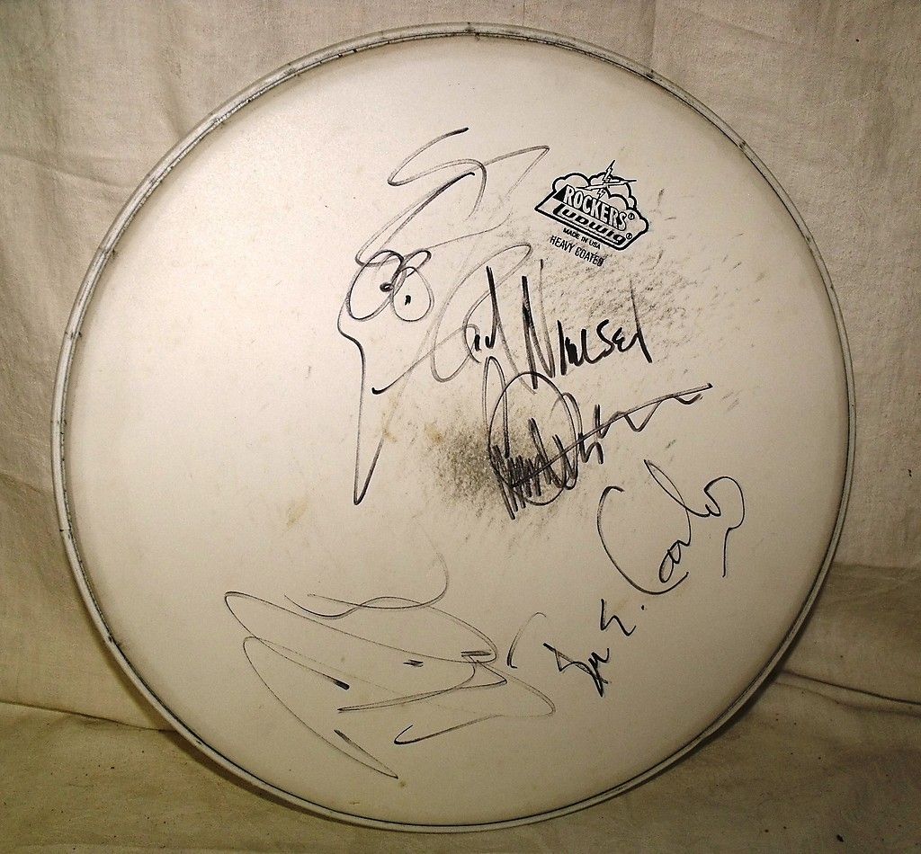 Cheap Trick Autographed Signed Drumhead by All 4 Members