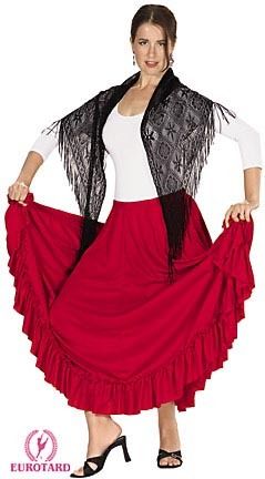 White Liturgical Praise Dance Flamenco Skirt as 968A