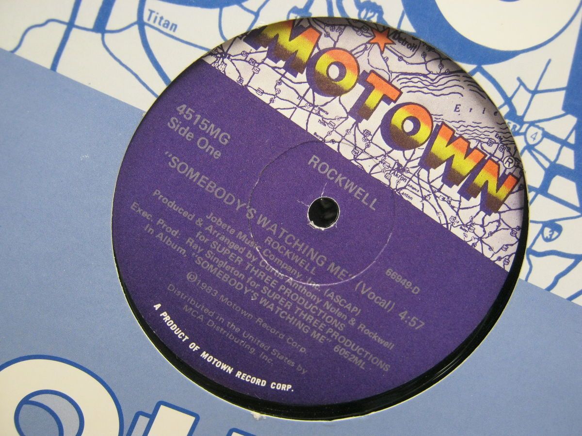 Somebodys Watching Me Instrumental 12 inch Motown 1983