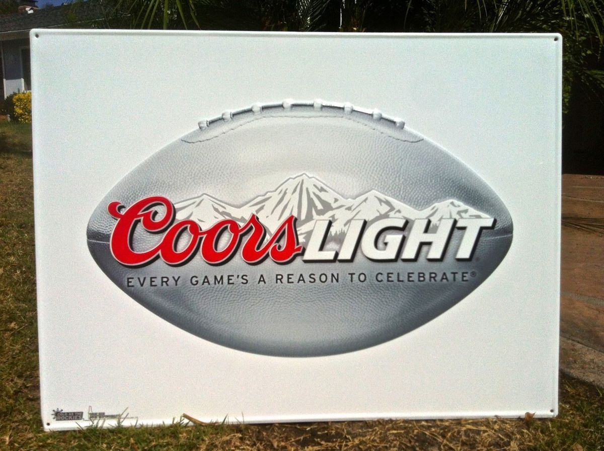 Coors Light Logo BIG NFL Football Metal Tin Sign Tacker NEW neon sign ...