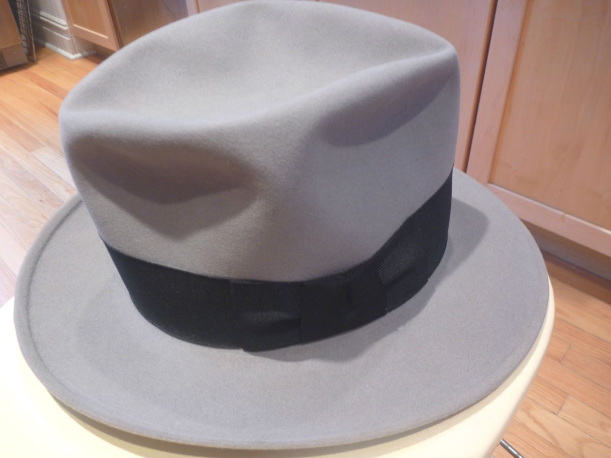 Vintage Knox Fifth Avenue Gray Fedora 100 Beaver UR Felt Size XL 7 1 2