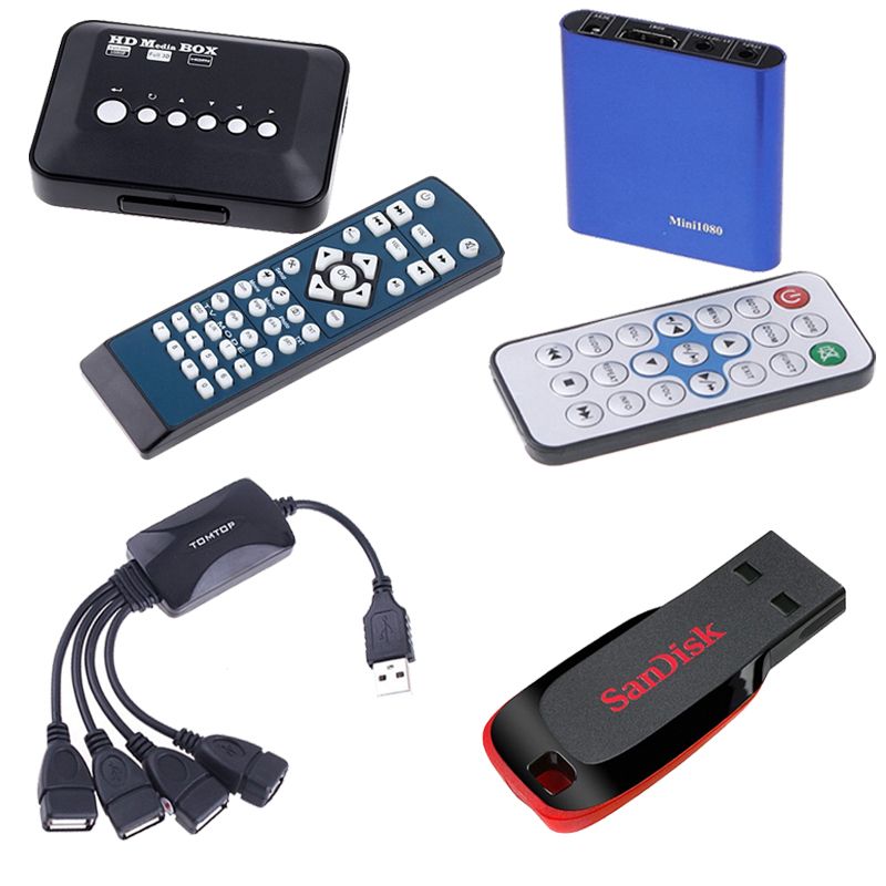 1080p HD Media Player USB SD HDMI MKV RMVB RM USB Hub Cable 4GB Flash