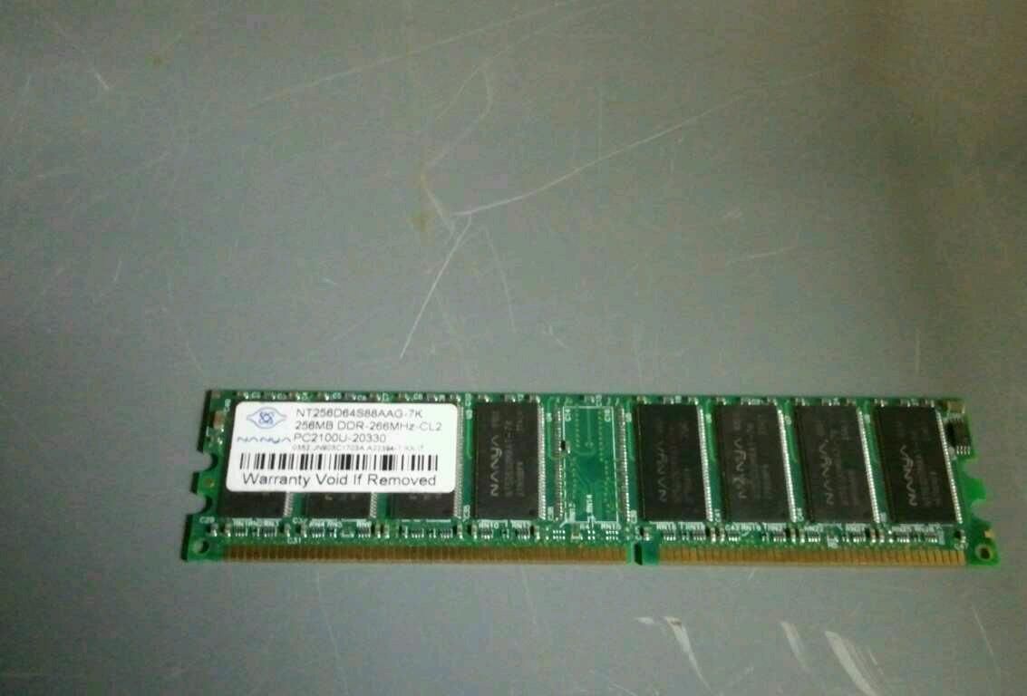 Nanya NT256D64S88AAG 7K 256MB DDR 266MHz CL2 PC2100U 20330 63