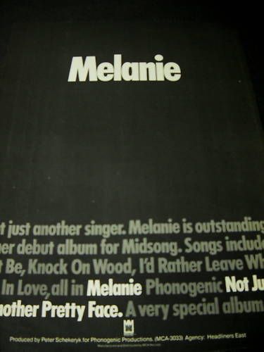 Melanie Safka Is Outstanding 1978 Promo Poster Ad Mint