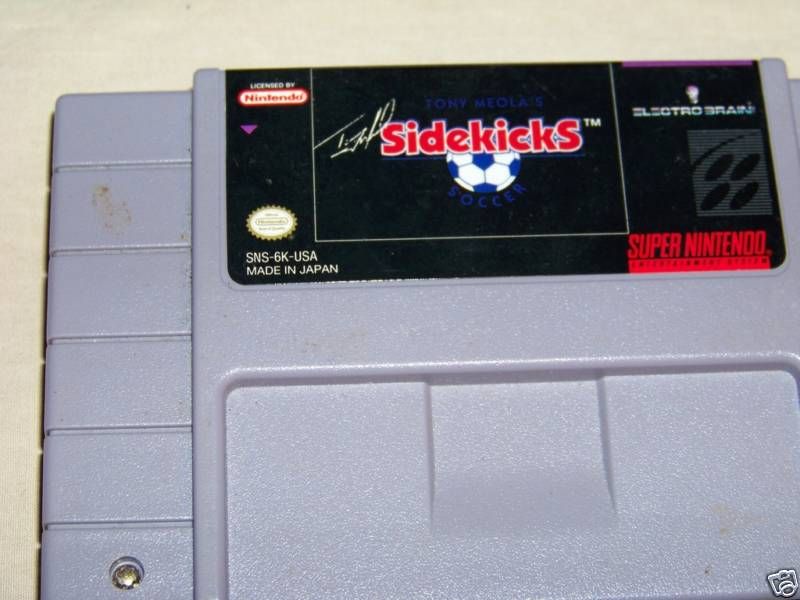 SNES Game Tony Meolas Sidekicks Soccer Good Condition 099451531935