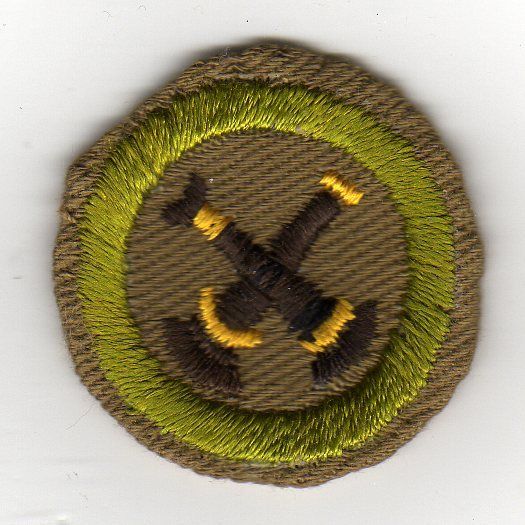 Firemanship Merit Badge Tan Typ C Crimped 1936 1942 Lt Use