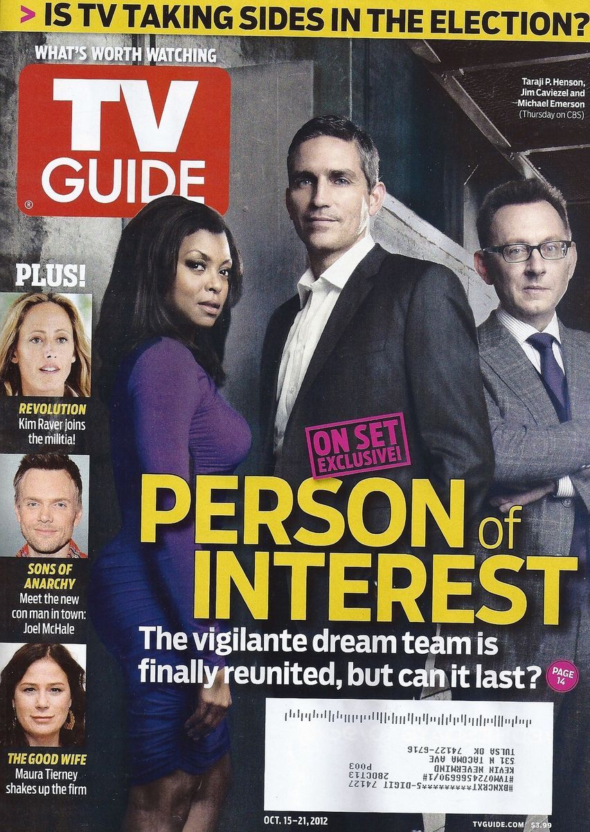 Henson, Jim Caviezel, Michael Emerson   October 15 21, 2012 TV Guide