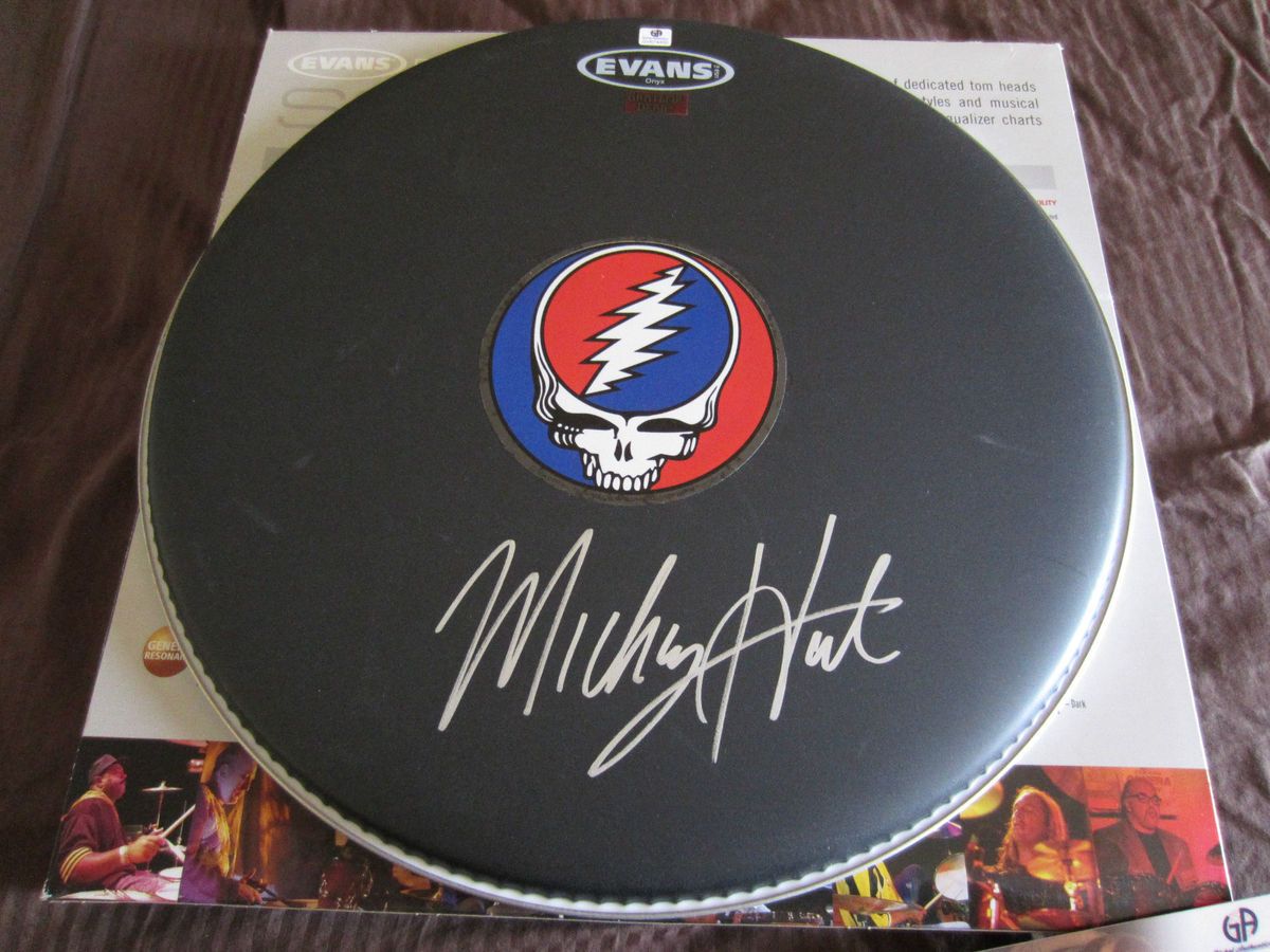 Mickey Hart of Grateful Dead Signed Brand New HUGE black Evans