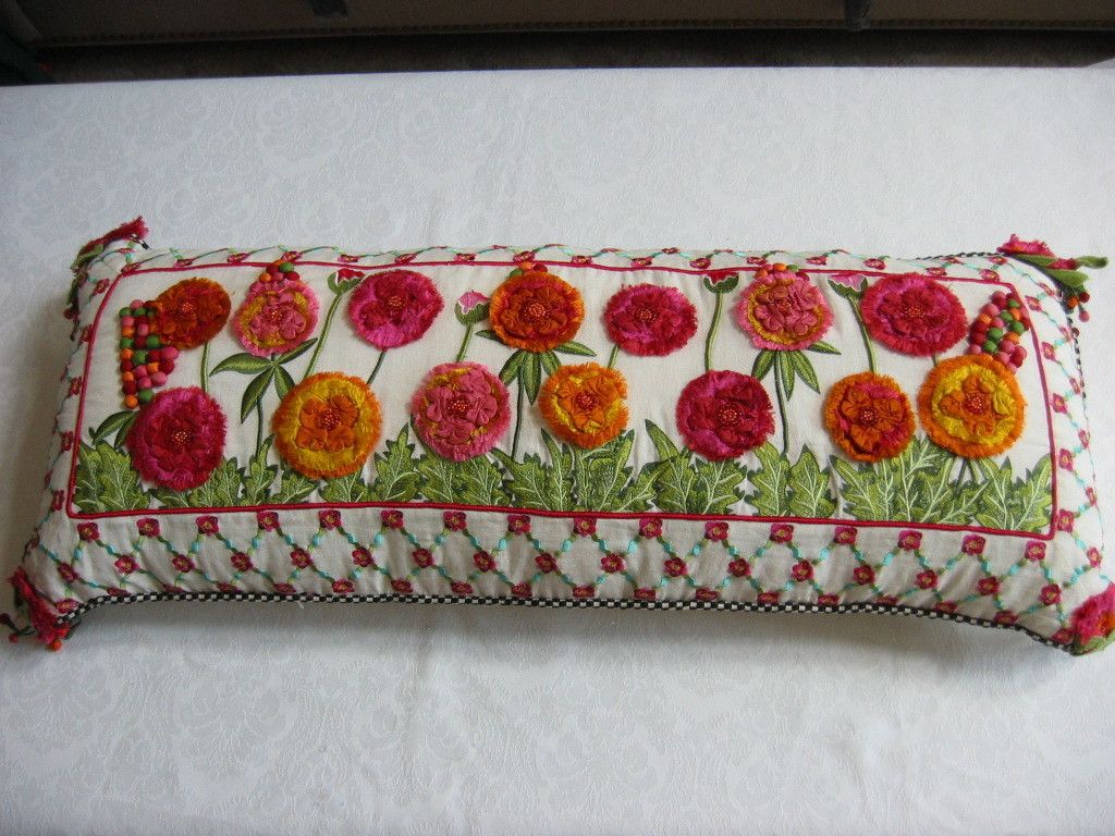 Mackenzie Childs Merrifield Lumbar Pillow 15x36 Oblong $395 New